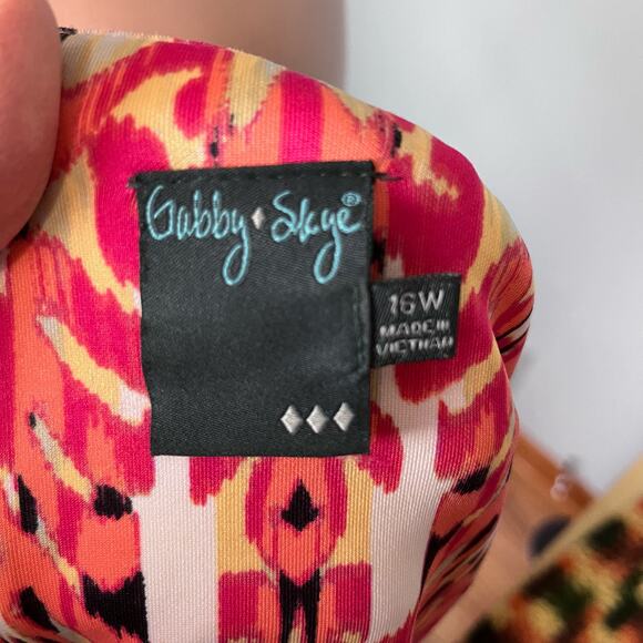 Gabby Skye Scuba Fabric Knit Sleeveless Dress 16W Career Office Business Party - Picture 4 of 4